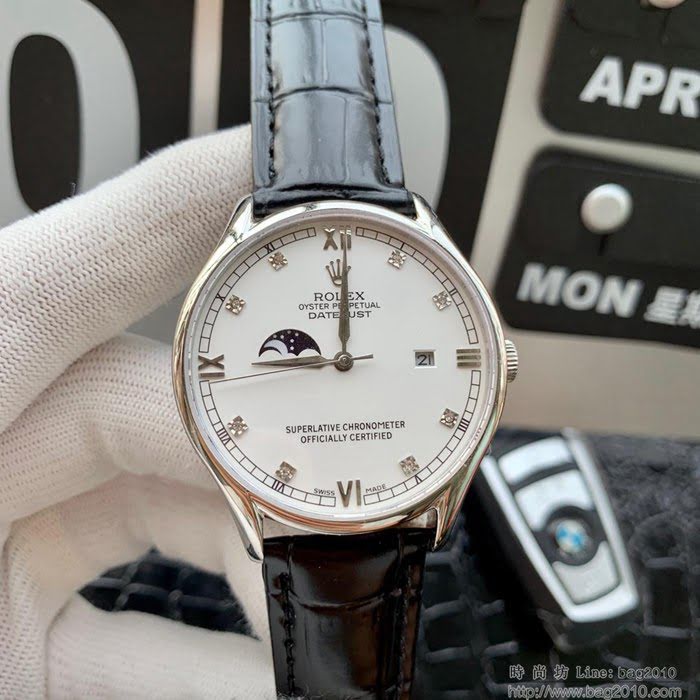 ROLEX勞力士 24時日月星辰 獨特真月相 進口8217 全自動機械 男士腕表  wssb4596